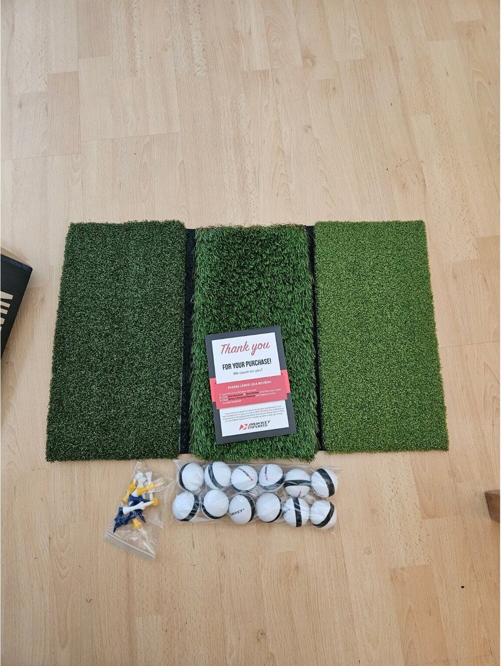 Tri-Turf Golf Hitting Mat Attack Driving Chipping Training Tees Foam Balls